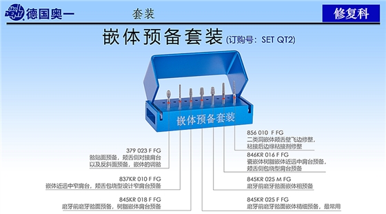 德国奥一修复车针嵌体预备套装